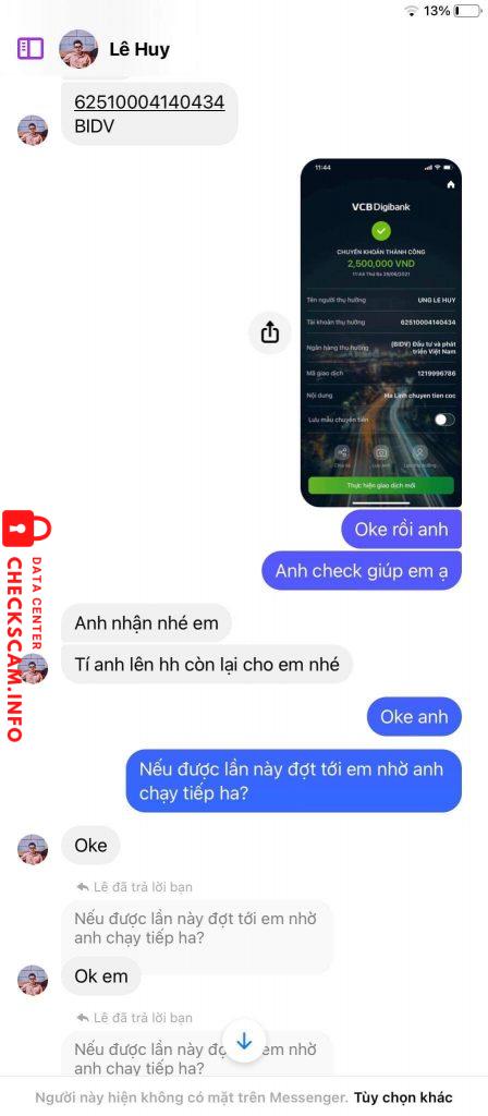 Evidence against Ưng Lê Huy