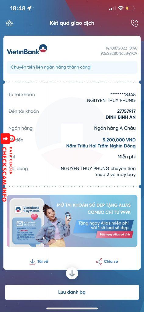 Evidence against DINH BINH AN