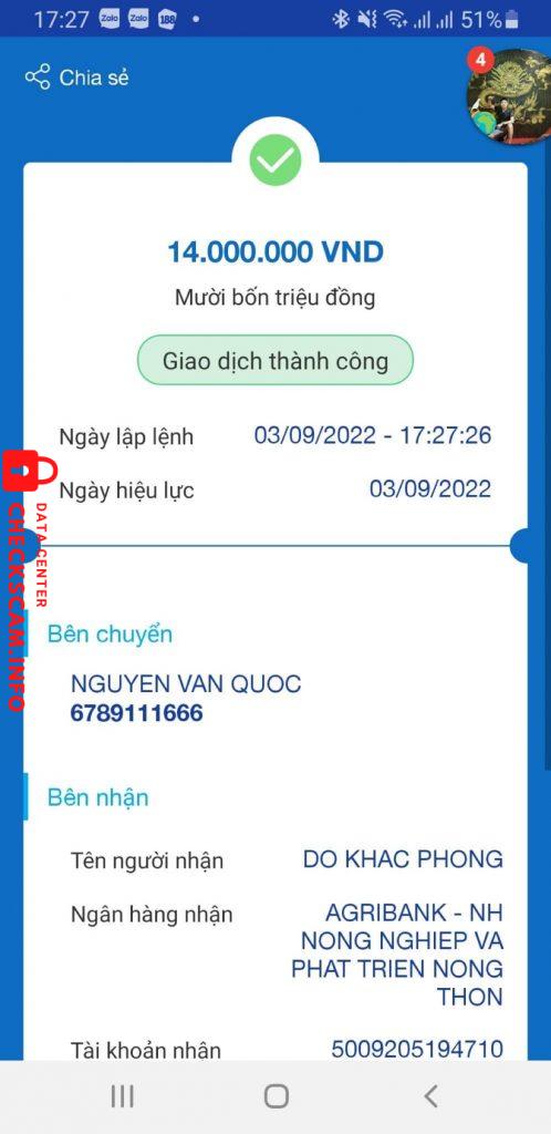 Evidence against Do khac phong