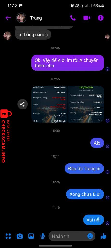 Evidence against NGUYỄN THỊ THÙY TRANG