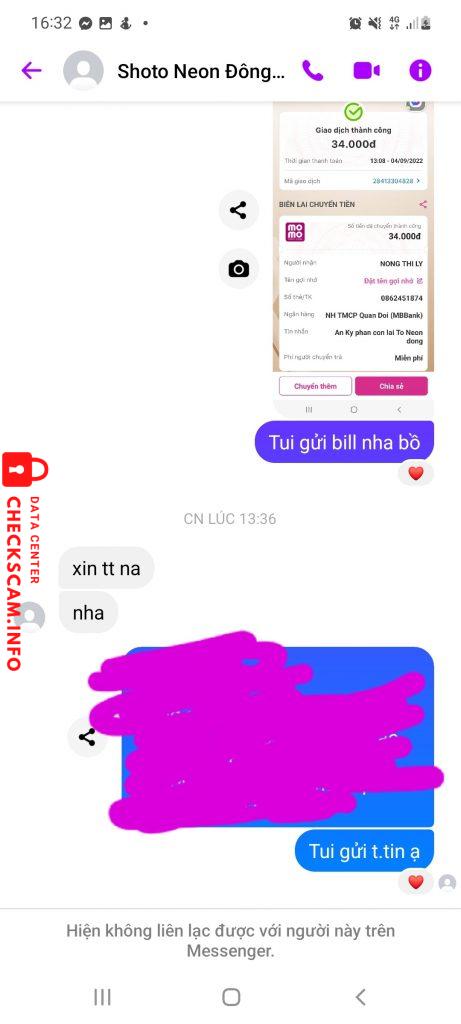 Evidence against NONG THI LY