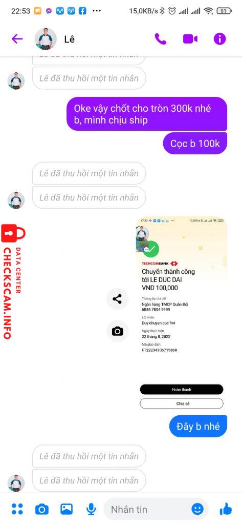 Evidence against Le Duc dai
