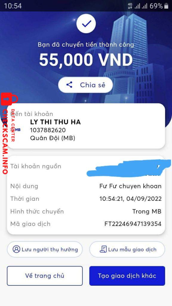Evidence against Lý Thu Hà