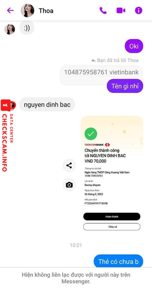 Evidence against Nguyễn Đình Bắc