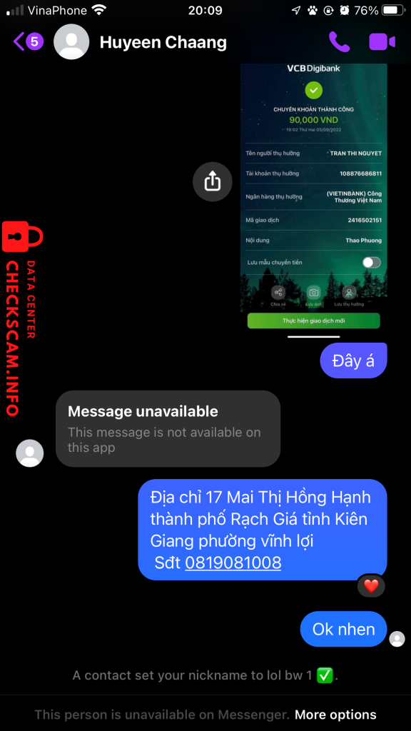 Evidence against Trần Thị Nguyệt