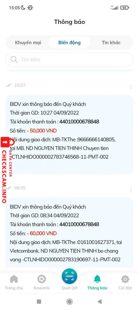 Evidence against Nguyễn Quang Huy