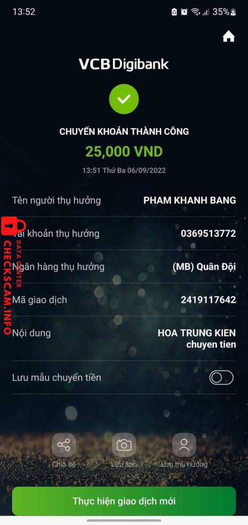 Evidence against Pham Khanh Bang