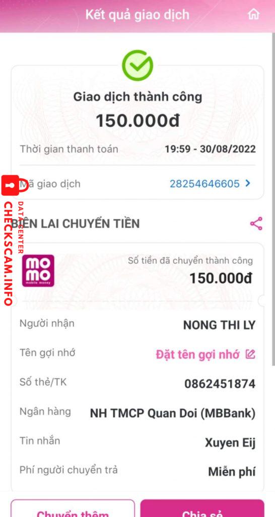 Evidence against Nong Thi Ly