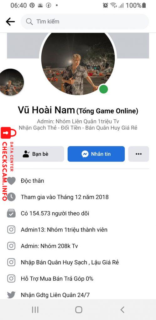 Evidence against VU HOAI NAM