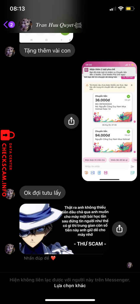 Evidence against Trần Hữu Quyết