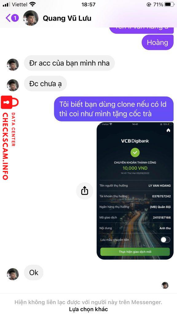 Evidence against LY VAN HOANG