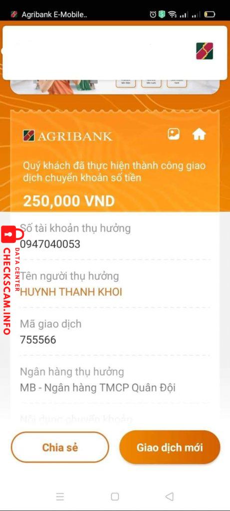 Evidence against Huynh Thanh Khoi