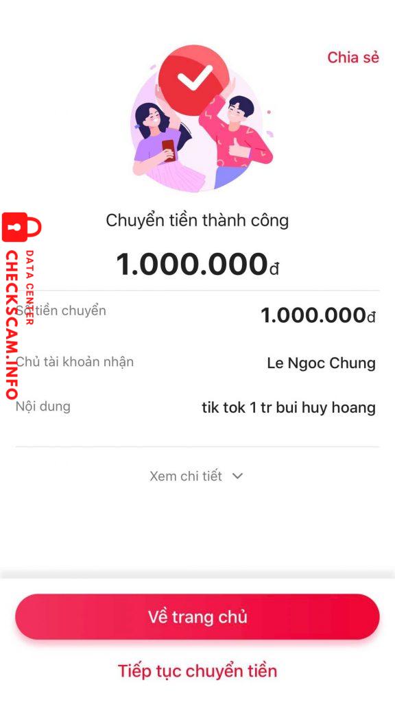 Evidence against Lê Ngọc chung