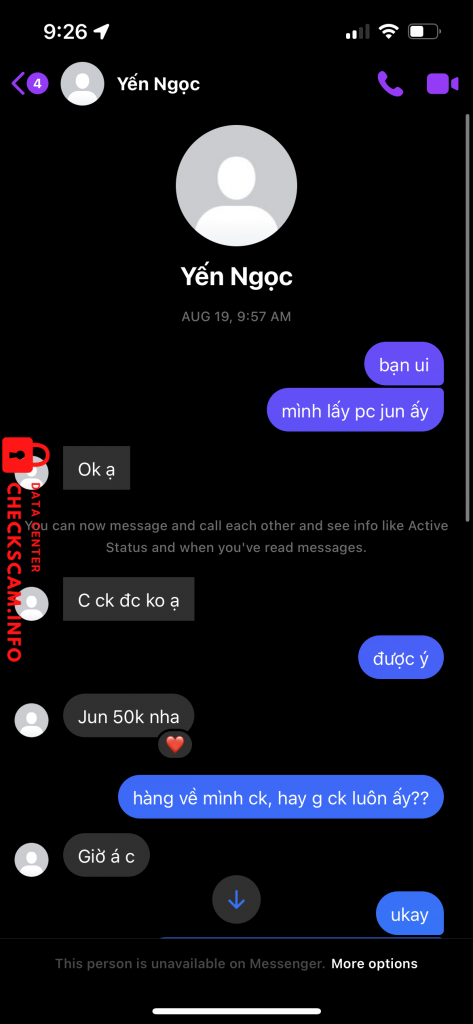 Evidence against Pham Thi Yen Ngoc