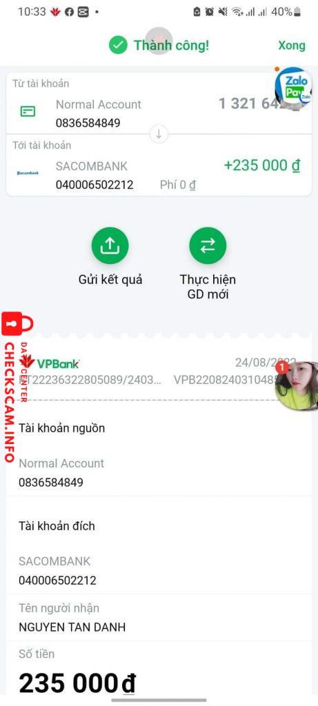 Evidence against Nguyen Tan Danh