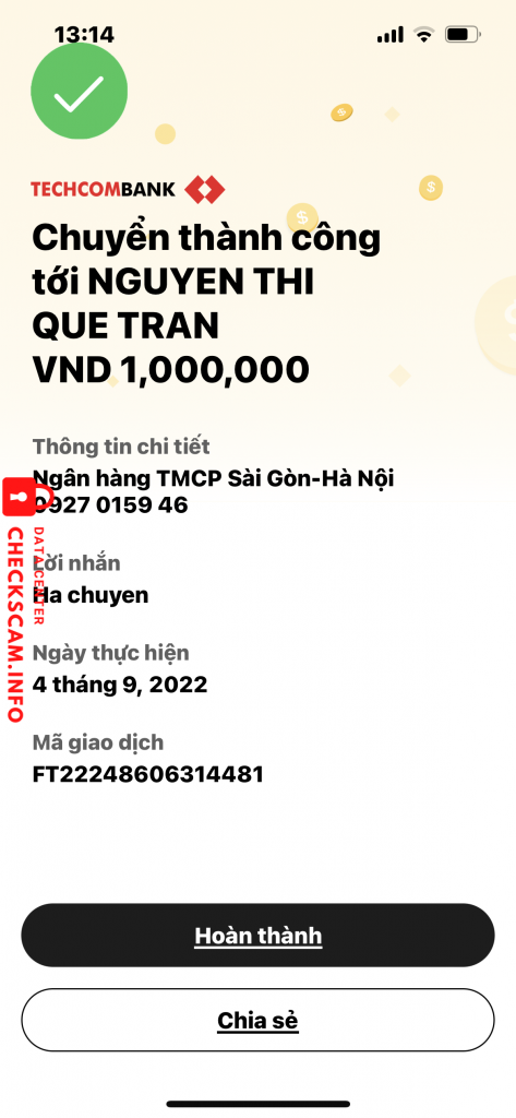 Evidence against Nguyen thi que tran