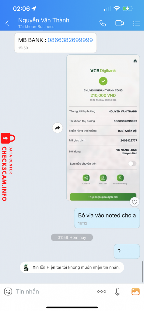 Evidence against Nguyễn Văn Thành