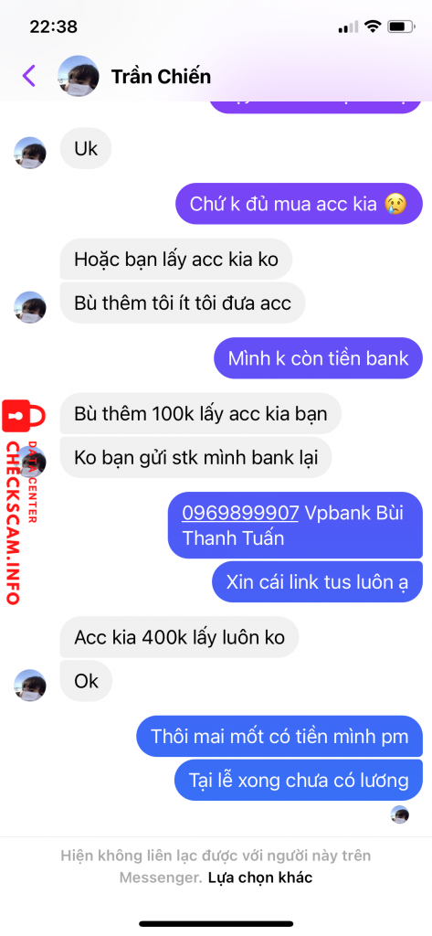Evidence against Trần Ngọc Chiến