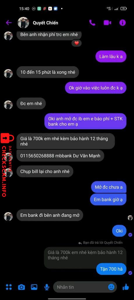 Evidence against Du Van Manh