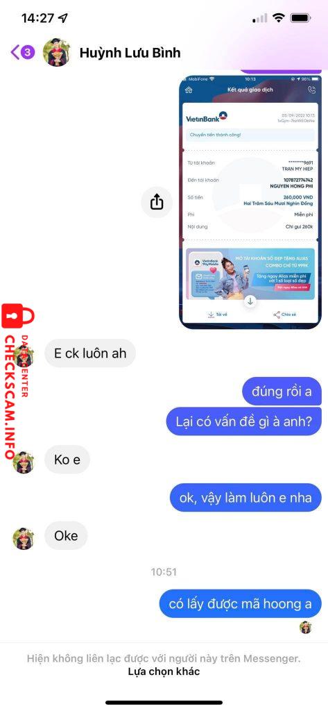 Evidence against Huỳnh Lưu Bình – Nguyễn Hồng Phi