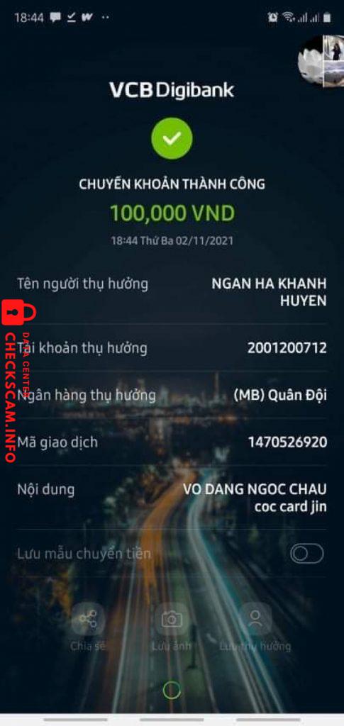 Evidence against Ngan Ha Khanh Huyen
