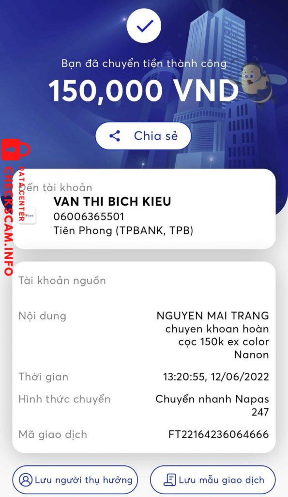 Evidence against VAN THI BICH KIEU