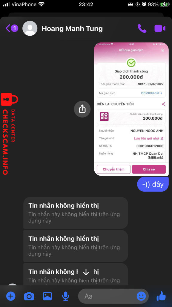 Evidence against Hoang Manh Tung