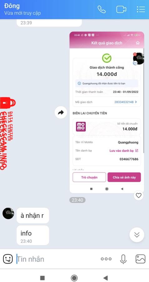 Evidence against Quangphuong