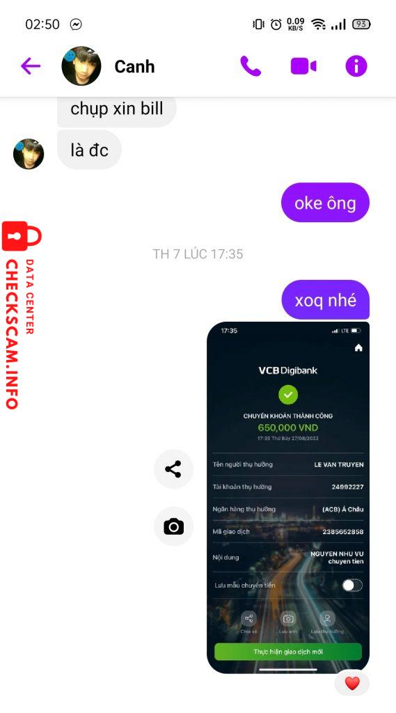 Evidence against Lê Văn Canh