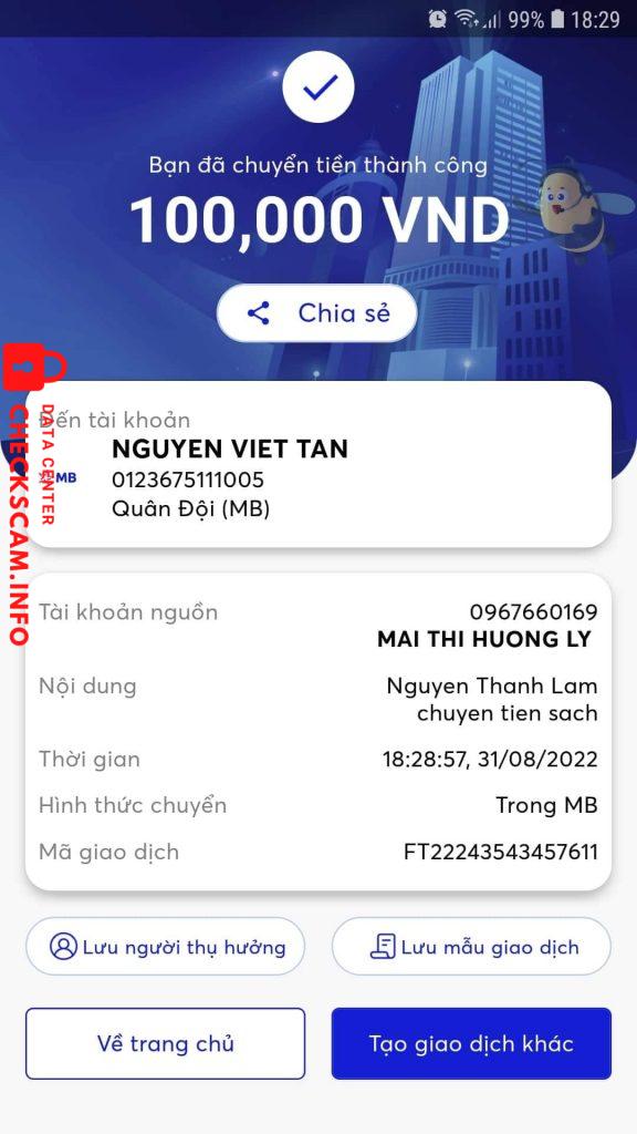 Evidência contra Nguyễn Việt Tân