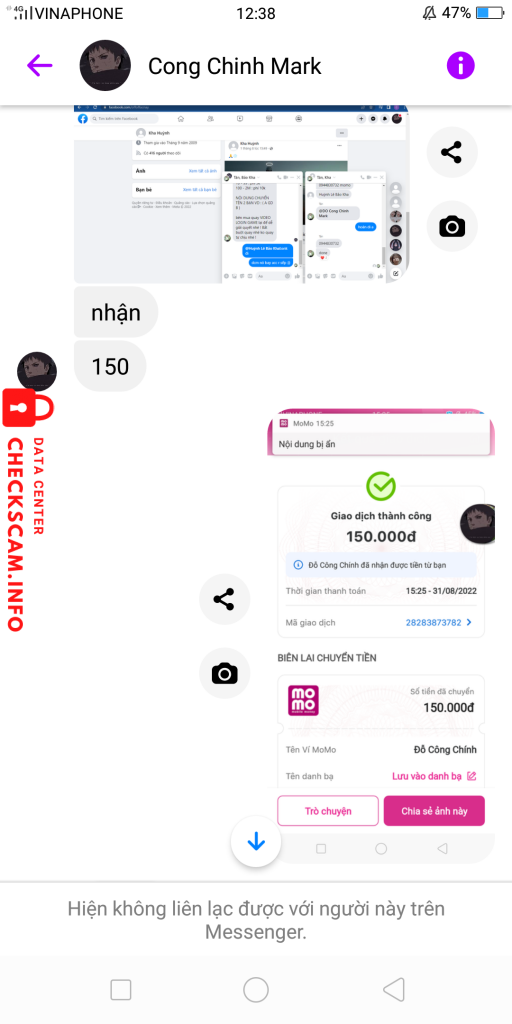 Evidência contra Đỗ Công Chính