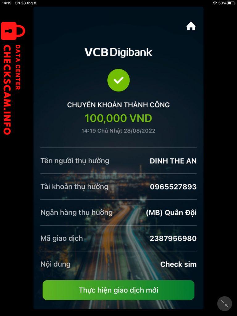 Evidência contra Đinh Thế An