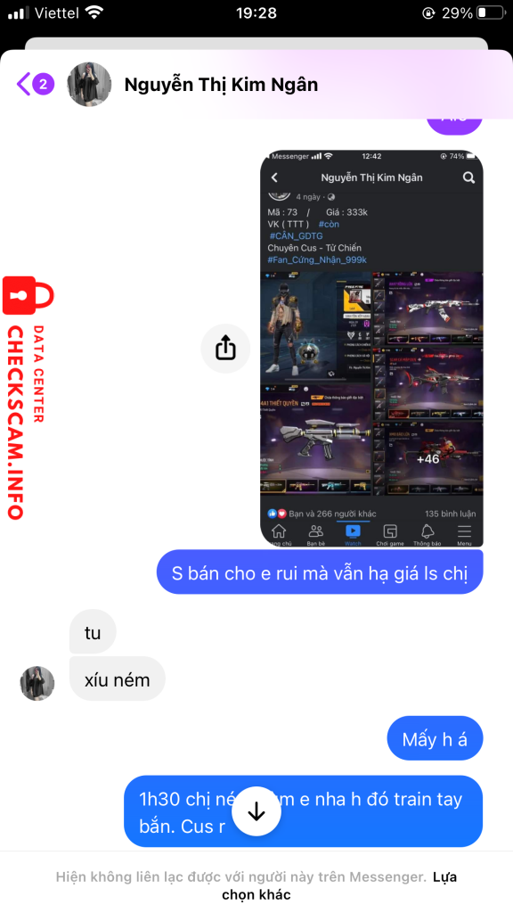 Evidência contra Nguyễn Thị Kim Ngân