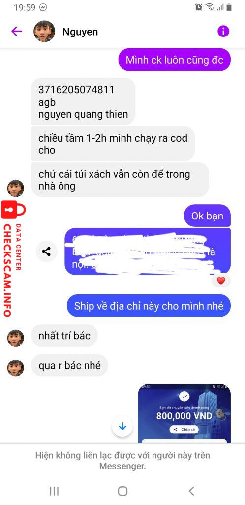 Evidência contra Nguyễn Quang Thiện