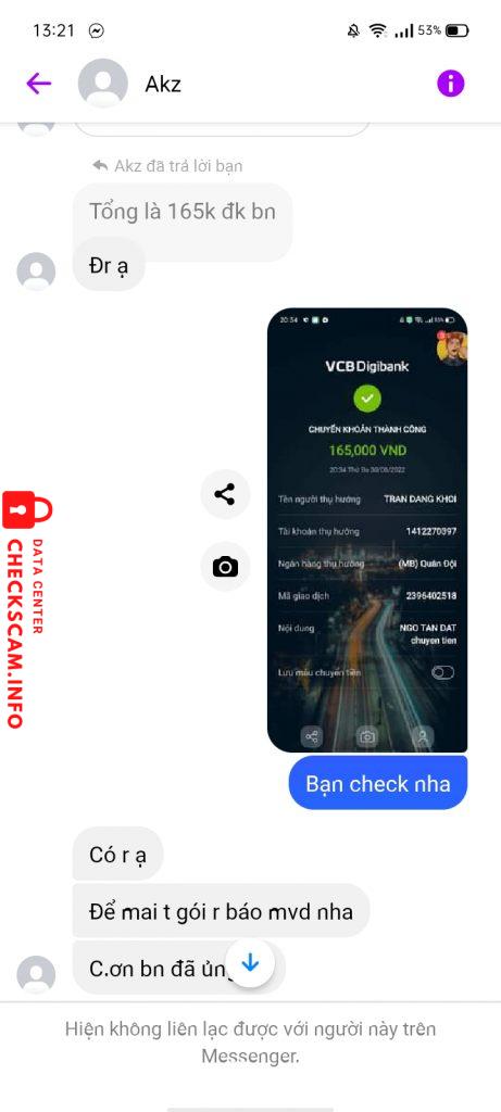 Evidência contra TRAN DANG KHOI