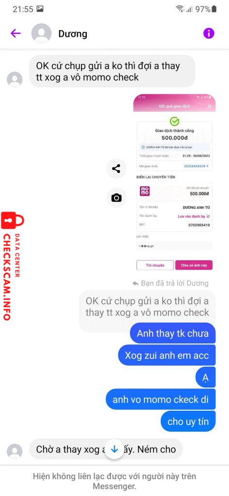 Evidência contra Dương Anh Tú