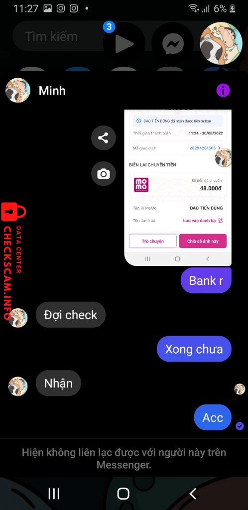 Evidência contra Đào Tiến Dũng