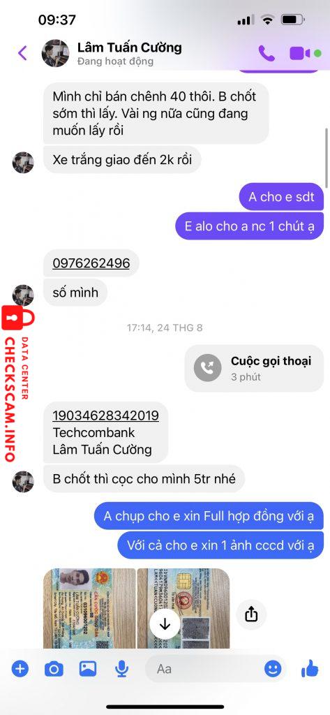 Evidência contra Lâm Tuấn Cường