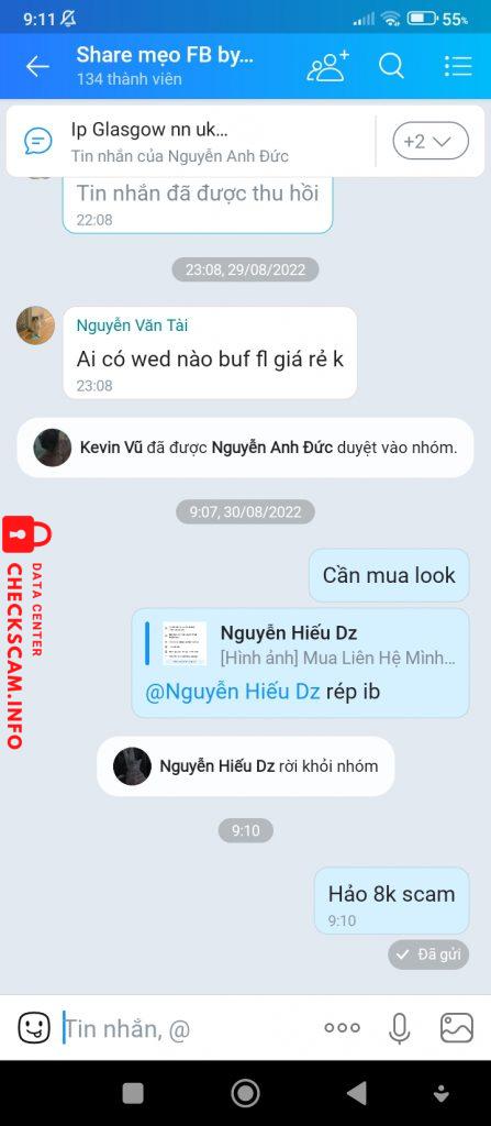 Evidência contra Nguyễn Hiếu