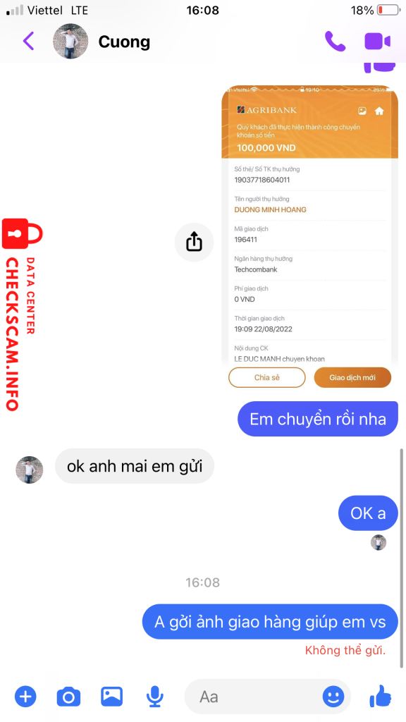 Evidência contra DUONG MINH HOANG