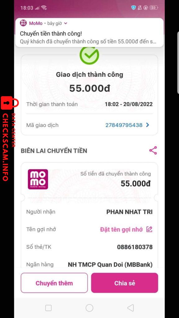 Evidência contra Phan Nhat Tri