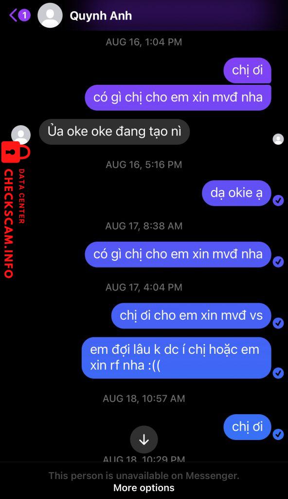 Evidência contra TRAN QUYNH TRANG