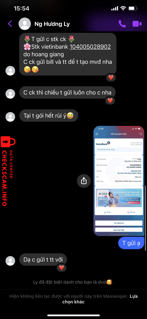 Evidência contra Do Hoang Giang