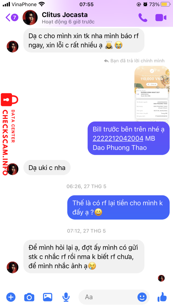Evidência contra Dương Minh Nhất Duy