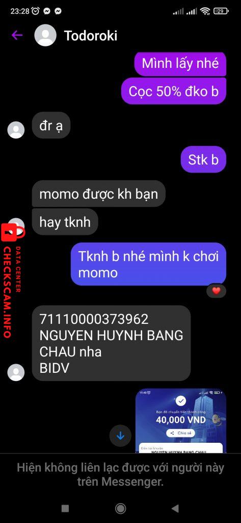 Evidência contra NGUYEN HUYNH BANG CHAU