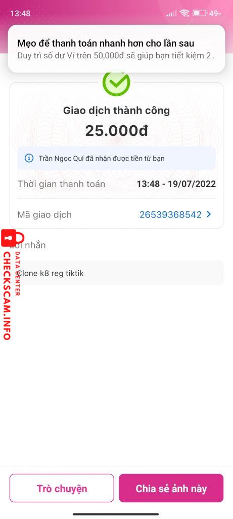 Evidência contra Nguyễn Văn Quí