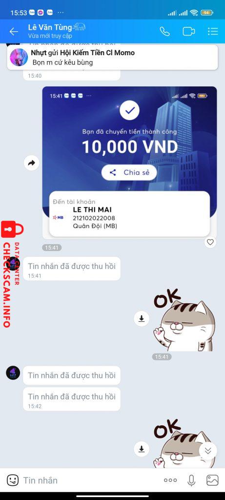 Evidência contra Lê thị mai