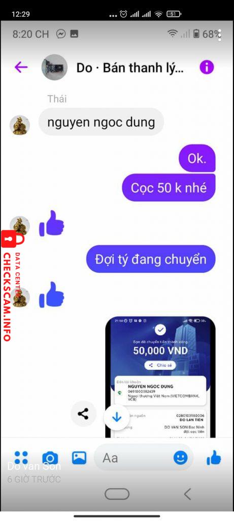 Evidência contra Nguyen ngoc dung