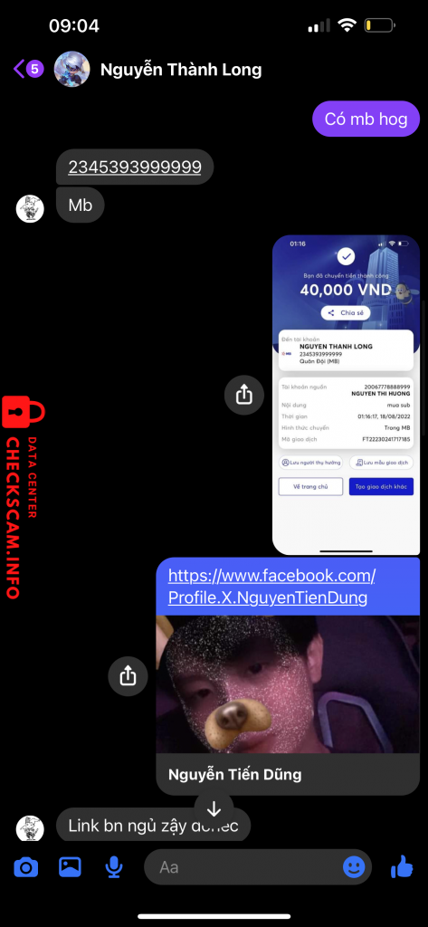 Evidência contra Nguyễn Thành Long