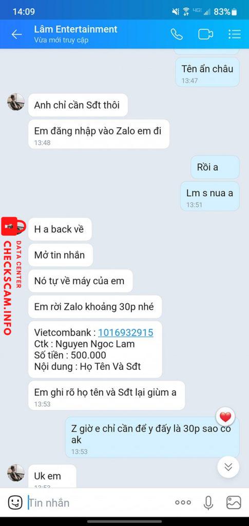 Evidência contra Nguyễn Ngọc Lâm